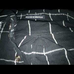 brandy melville black and white flannel